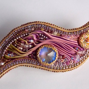 Ünnepi csillogás  -gyöngy hímzett  hajcsat - Meska.hu