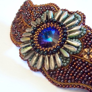 Kaktusz - gyöngy hímzett  hajcsat - ruha & divat - hajdísz & hajcsat - hajcsat & hajtű - Meska.hu