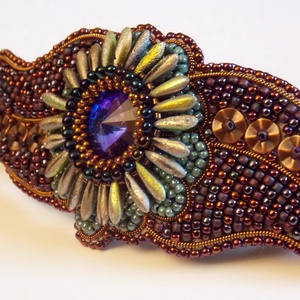 Kaktusz - gyöngy hímzett  hajcsat - Meska.hu