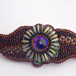 Kaktusz - gyöngy hímzett  hajcsat - Meska.hu