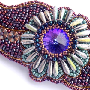 Kaktusz - gyöngy hímzett  hajcsat - ruha & divat - hajdísz & hajcsat - hajcsat & hajtű - Meska.hu