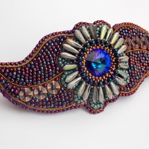 Kaktusz - gyöngy hímzett  hajcsat - ruha & divat - hajdísz & hajcsat - hajcsat & hajtű - Meska.hu