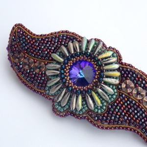 Kaktusz - gyöngy hímzett  hajcsat - ruha & divat - hajdísz & hajcsat - hajcsat & hajtű - Meska.hu