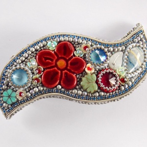 Tavaszi olvadás -gyöngy hímzett  hajcsat - Meska.hu