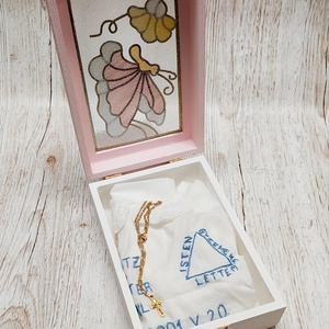 Pillangó mintás Vintage  doboz keresztelőre  - otthon & életmód - tárolás & rendszerezés - doboz - Meska.hu