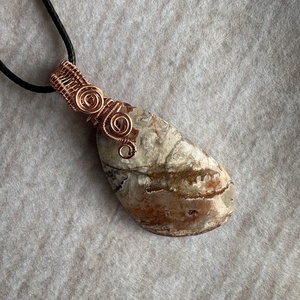 Crazy lace agate/achát réz medál  - ékszer - nyaklánc - medál - Meska.hu