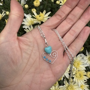 Szív medál+ajandék lánc  - Meska.hu