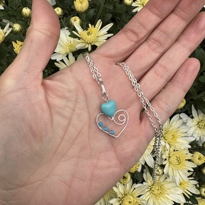 Szív medál+ajandék lánc  - ékszer - nyaklánc - medál - Meska.hu