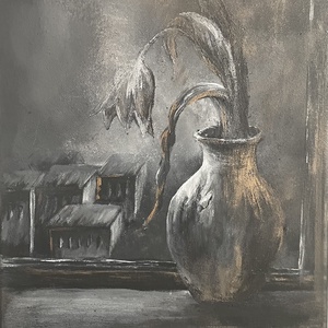 Elhervadt csend - akril festmény, Művészet, Festmény, Akril, Festészet, MESKA