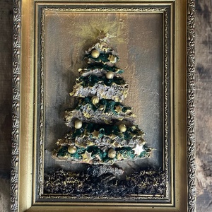 Karácsonyi elegancia, Karácsony, Karácsonyi lakásdekoráció, Karácsonyi lakásdíszek, Festett tárgyak, MESKA