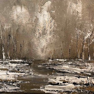 Téli táj, Művészet, Festmény, Akril, Festészet, MESKA