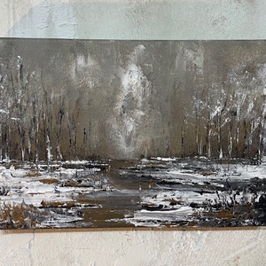 Téli táj - művészet - festmény - akril - Meska.hu