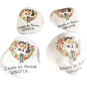 Esküvői köszönő kavics - esküvő - emlék & ajándék - köszönőajándék - Meska.hu