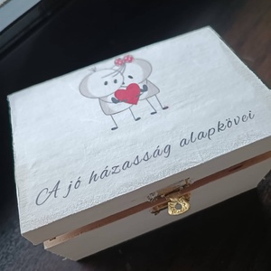 Nászajándék fa dobozban - esküvő - emlék & ajándék - doboz - Meska.hu