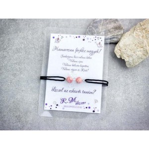 Hamarosan férjhez megyek rodokrozit angyal karkötő, Esküvő, Meghívó & Kártya, Tanú felkérő, , MESKA