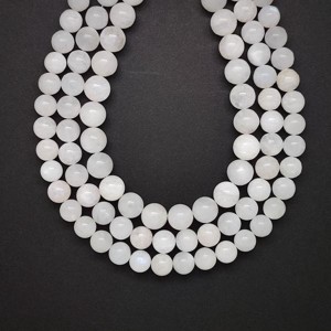 Holdkő fehér szivárvány golyó 7-8mm  ékszerkészítő alapanyag (füzér), Kellékek & szerszámok, Ásvány alapanyag, Ásványfüzér, , MESKA