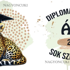 Névvel kérhető Leopárd - 2026 évi Ballagásra mintás persely -  - Meska.hu