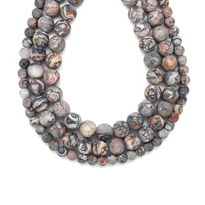 Silver leaf jáspis barnás matt golyó 10mm ékszerkészítő alapanyag (füzér), Kellékek & szerszámok, Ásvány alapanyag, Ásványfüzér, , MESKA