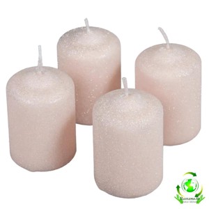 Bársony glitter henger gyertya 50x75 mm - pezsgő, Kellékek & szerszámok, Dekorációs gyertya, Dekorációs kellékek, , MESKA