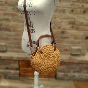 Horgolt női körtáska - MINI - csillaggal a közepén - Crossbody - MUSTÁRSÁRGA - táska & tok - kézitáska & válltáska - vállon átvethető táska - Meska.hu