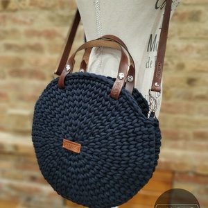 Horgolt női körtáska NAVYKÉK színben - Crossbody - táska & tok - kézitáska & válltáska - vállon átvethető táska - Meska.hu