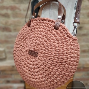 Horgolt női körtáska TERRAKOTTA színben - Crossbody - táska & tok - kézitáska & válltáska - vállon átvethető táska - Meska.hu