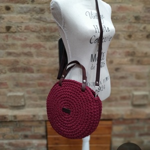 Horgolt női körtáska WINE RED színben - Crossbody - táska & tok - kézitáska & válltáska - vállon átvethető táska - Meska.hu