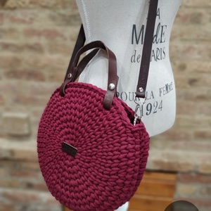 Horgolt női körtáska WINE RED színben - Crossbody - táska & tok - kézitáska & válltáska - vállon átvethető táska - Meska.hu