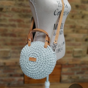 Horgolt női körtáska - MINI - Crossbody - PASTEL ZÖLD - táska & tok - kézitáska & válltáska - vállon átvethető táska - Meska.hu
