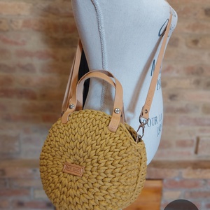 Horgolt női körtáska - MINI - Crossbody - MUSTÁRSÁRGA - Meska.hu