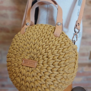Horgolt női körtáska - MINI - Crossbody - MUSTÁRSÁRGA - táska & tok - kézitáska & válltáska - vállon átvethető táska - Meska.hu