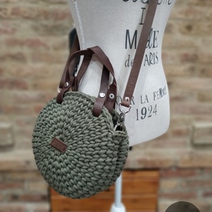 Horgolt női körtáska - MINI - Crossbody - OLIVAZÖLD - táska & tok - kézitáska & válltáska - vállon átvethető táska - Meska.hu