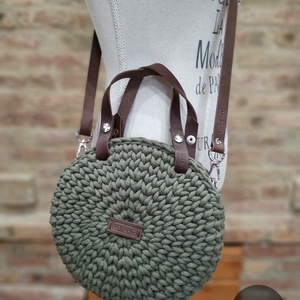Horgolt női körtáska - MINI - Crossbody - OLIVAZÖLD - táska & tok - kézitáska & válltáska - vállon átvethető táska - Meska.hu