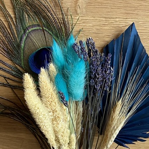 DIY szárazvirág csokor pávatollal. - otthon & életmód - dekoráció - virágdísz és tartó - csokor & virágdísz - Meska.hu
