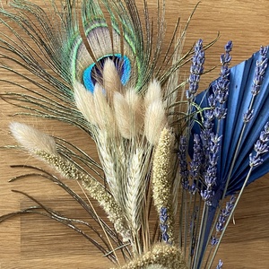DIY szárazvirág csokor pávatollal., Otthon & Életmód, Dekoráció, Virágdísz és tartó, Csokor & Virágdísz, Virágkötés, MESKA