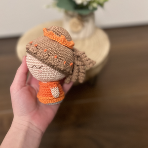 Barna hajú horgolt hercegnő - játék & sport - plüssállat & játékfigura - ember - Meska.hu