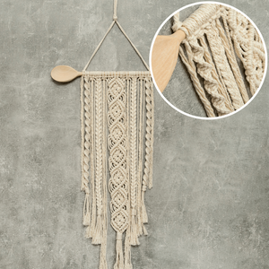 Makramé DIY fakanalas falidísz készlet, natúr, 95 cm (88044-NA4117) - Meska.hu