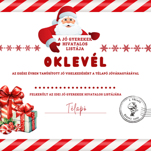 Oklevél a Mikulástól/Oklevél a Télapótól/Jó Gyerekek Oklevele - karácsony - mikulás - mikulás ajándékok - Meska.hu