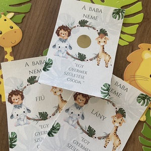 Kaparós babaneme sorsjegy/Gender reveal kaparós/Fiú vagy lány kaparós - otthon & életmód - papír, írószer - ajándékozás kellékei - ajándék sorsjegy - Meska.hu