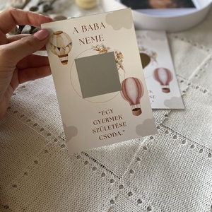 Kaparós babaneme sorsjegy/Gender reveal kaparós/Fiú vagy lány kaparós - otthon & életmód - papír, írószer - ajándékozás kellékei - ajándék sorsjegy - Meska.hu