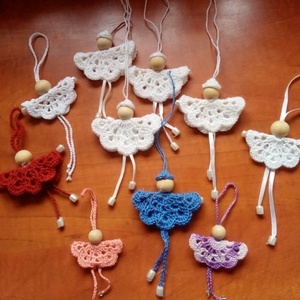 Horgolt angyalkák - 10 db -  - Meska.hu