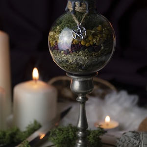 Védelmi Witch Ball, kézműves boszorkány gömb, otthonvédő, energiatisztító, nyugalmat teremtő - otthon & életmód - dekoráció - ajtó- és ablak dekoráció - ablakdísz - Meska.hu
