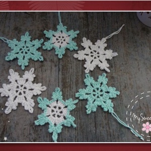 Jégvarázs hópihe szett - horgolt karácsonyi hópehely díszek -  - Meska.hu