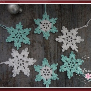 Jégvarázs hópihe szett - horgolt karácsonyi hópehely díszek -  - Meska.hu
