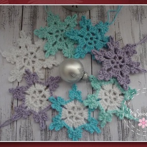 Jégvarázs hópihe szett - horgolt karácsonyi hópehely díszek -  - Meska.hu