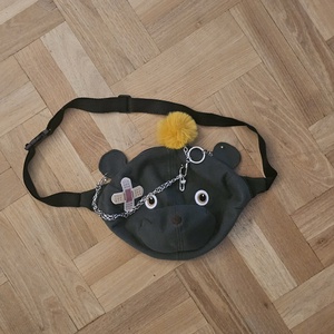 Olívazöld teddybag egyedi díszítéssel - táska & tok - variálható táska - Meska.hu
