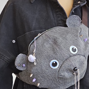 Szürke farmerből készült teddybag, Táska & Tok, Variálható táska, , MESKA