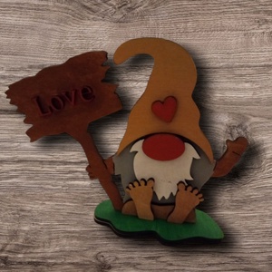 Manó LOVE táblával - Meska.hu