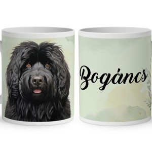 Névvel kérhető - Fekete puli portré mintás bögre, Otthon & Életmód, Konyhafelszerelés, tálalás, Tálalás, Bögre & Csésze, , MESKA