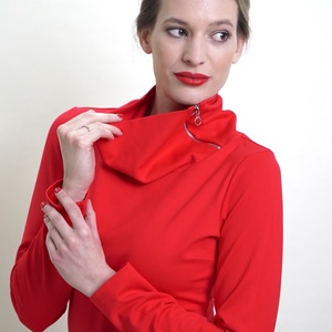 Nagy nyakú garbó cipzárral, Ruha & Divat, Női ruha, Póló, felső, Varrás, MESKA